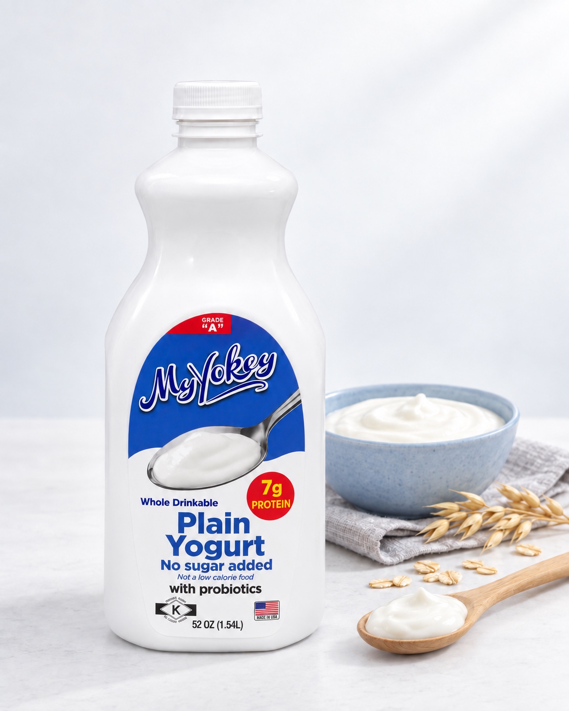 Botella de yogur natural MyYokey sin azúcar añadida